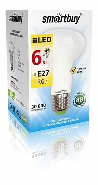 19. Светодиодная (LED) Лампа Smartbuy-R63-06W/3000/E27 - Смартбай ...